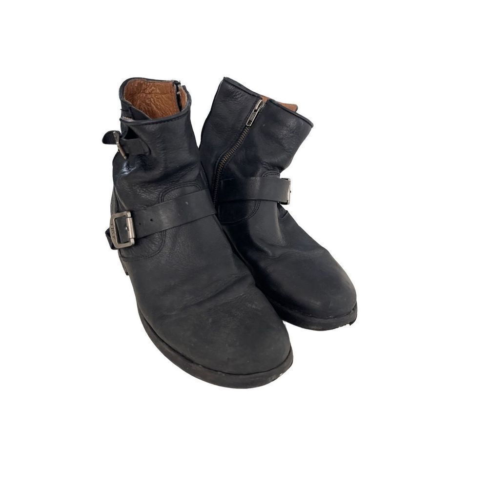 FRYE BROWN LEATHER Ankle Motorcycle Boots Women's Size 10 - Picture 8 of 9